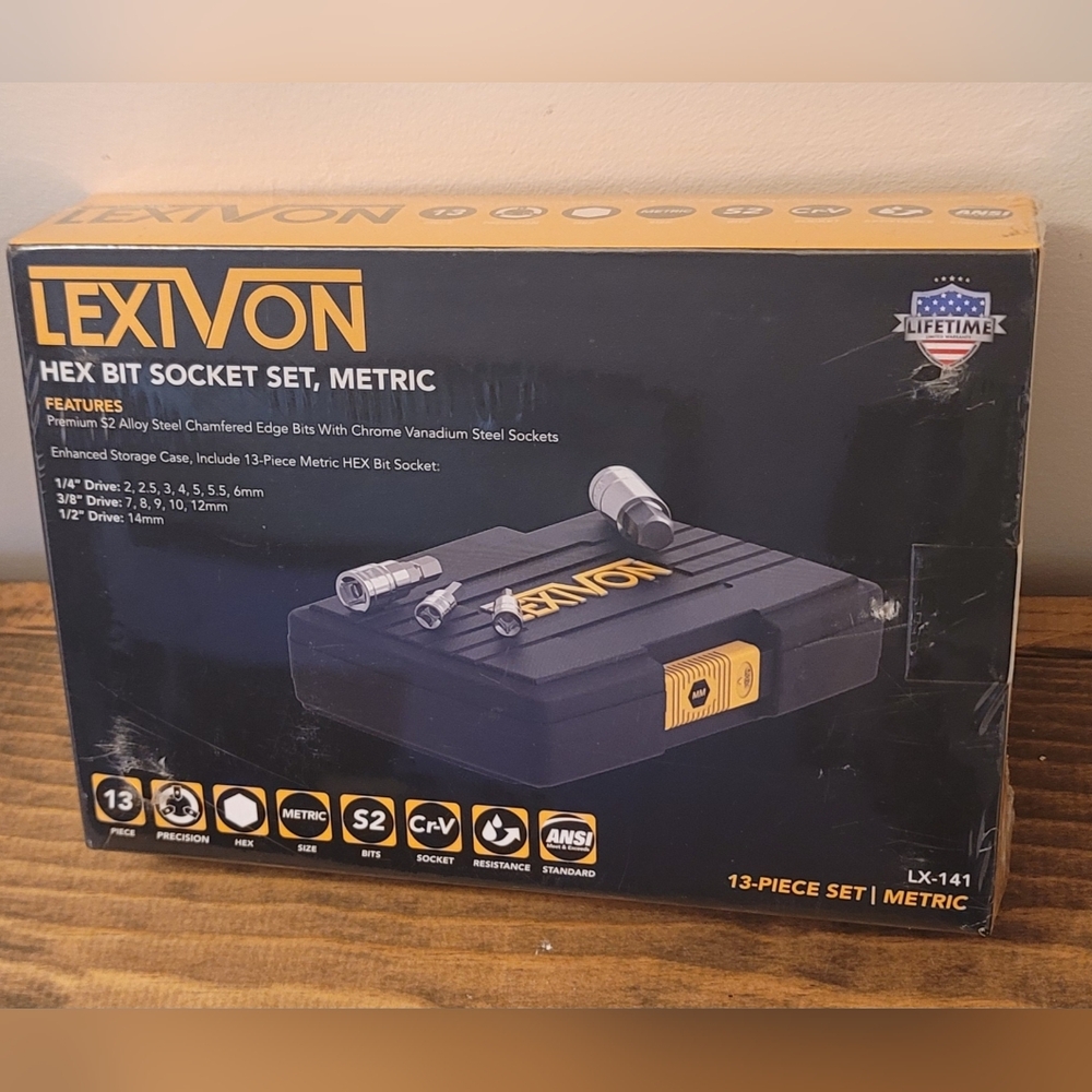 LEXIVON HEX Bit Socket Set with Enhanced Storage Case, 13 Piece